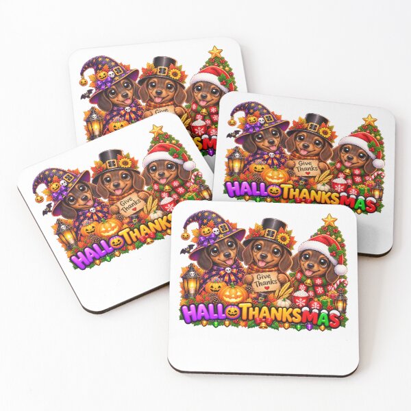 Item preview, Dachshund Dog Halloween Thanksgiving Christmas designed and sold by QuiteOrbit.