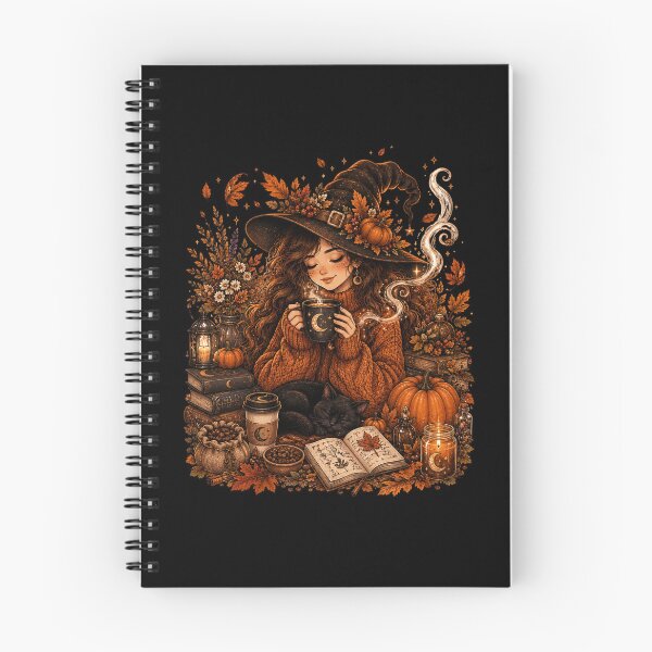 Item preview, Cozy Autumn Witch Coffee & Black Cat Aesthetic Sweatshirt designed and sold by FestivityFinds.