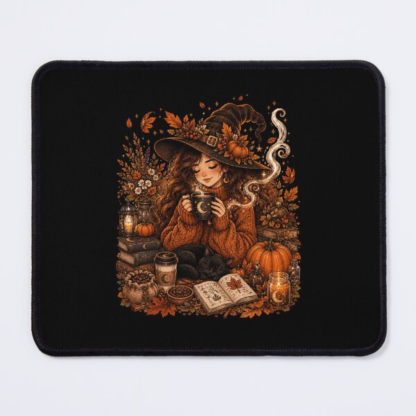 Item preview, Cozy Autumn Witch Coffee & Black Cat Aesthetic Sweatshirt designed and sold by FestivityFinds.