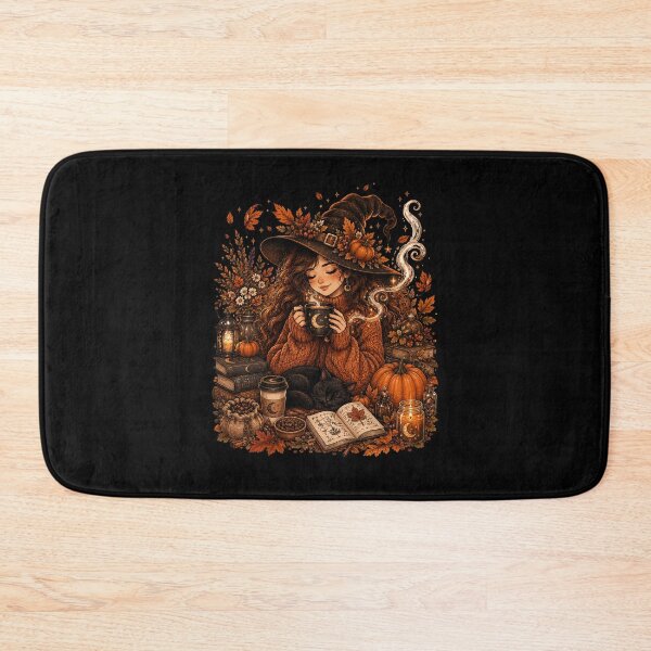 Item preview, Cozy Autumn Witch Coffee & Black Cat Aesthetic Sweatshirt designed and sold by FestivityFinds.