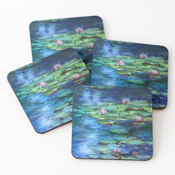 Item preview, Water Lilies by Claude Monet Fan Art Watercolor Painting Vintage Botanical Floral Flowers Nature Digital Illustration designed and sold by Matt_Smith.