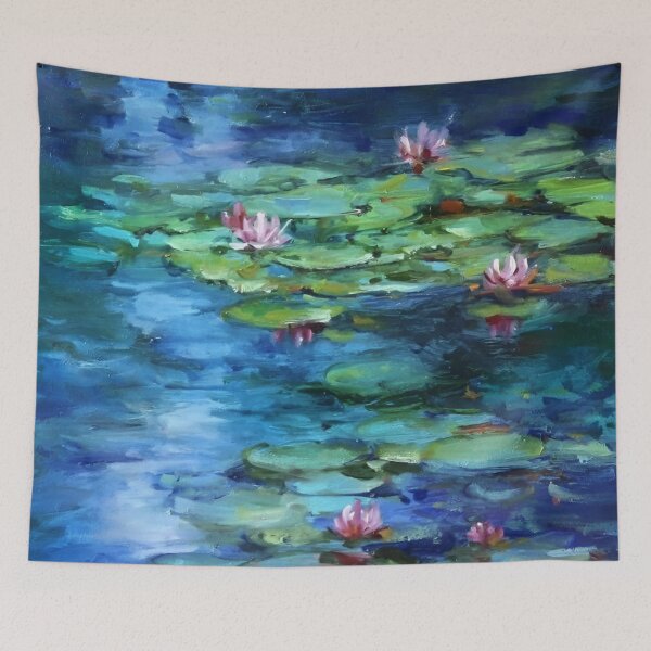 Item preview, Water Lilies by Claude Monet Fan Art Watercolor Painting Vintage Botanical Floral Flowers Nature Digital Illustration designed and sold by Matt_Smith.