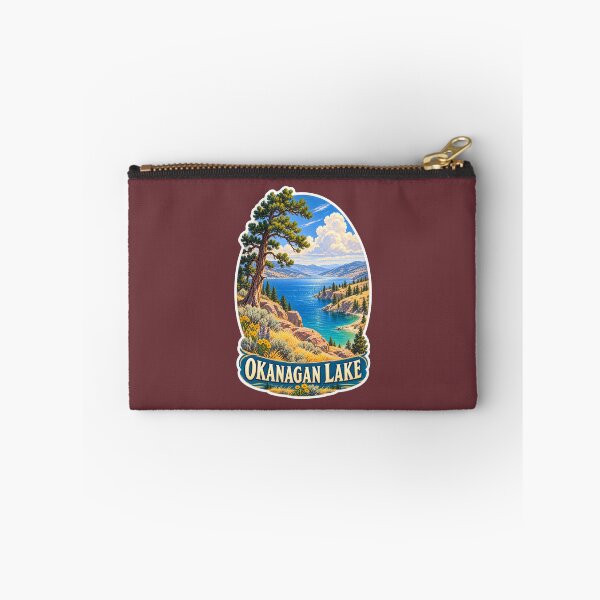 Item preview, Okanagan Lake Vintage Canadian Valley Landscape Travel Print designed and sold by PinUpPizzazz.