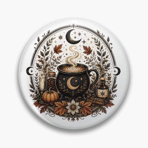 Item preview, Witchy Cauldron Coffee Celestial Moon Autumn Aesthetic designed and sold by FestivityFinds.