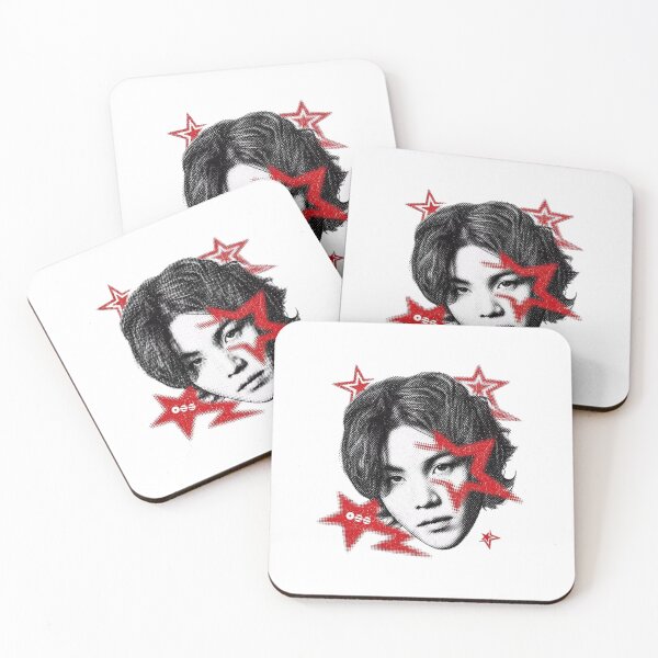 Item preview, BTS SUGA Yoongi Y2K Halftone Red Star Design designed and sold by moamaxshop.