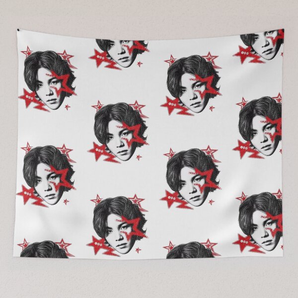 Item preview, BTS SUGA Yoongi Y2K Halftone Red Star Design designed and sold by moamaxshop.