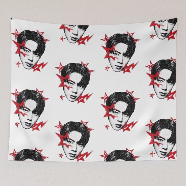 Item preview, BTS Jin Worldwide Handsome Y2K Halftone Graphic designed and sold by moamaxshop.