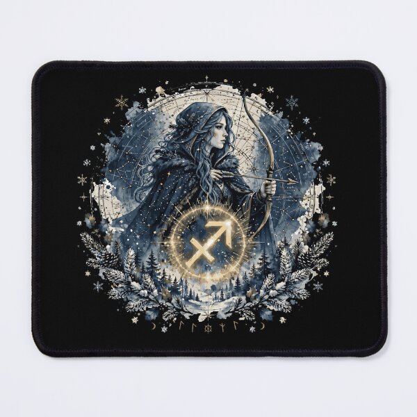 Item preview, ​Sagittarius Zodiac Goddess Archer Celestial Art designed and sold by SilentFlower.