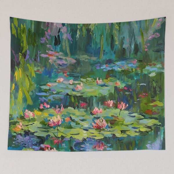 Item preview, Water Lilies by Claude Monet Fan Art Watercolor Painting Vintage Botanical Floral Flowers Nature Digital Illustration designed and sold by Matt_Smith.