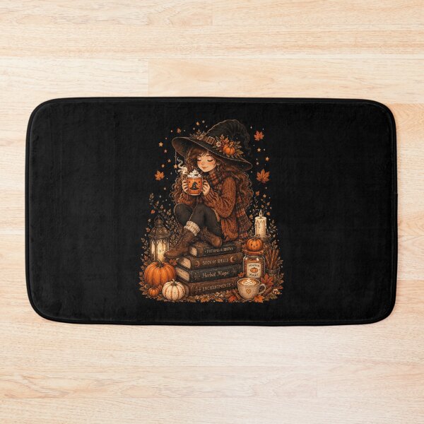 Item preview, Cozy Autumn Witch Pumpkin Spice Latte & Spellbooks designed and sold by FestivityFinds.