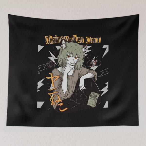 Item preview, Edgy Anime Cat Girl Smoking Graphic  designed and sold by Sienkiewicz99.
