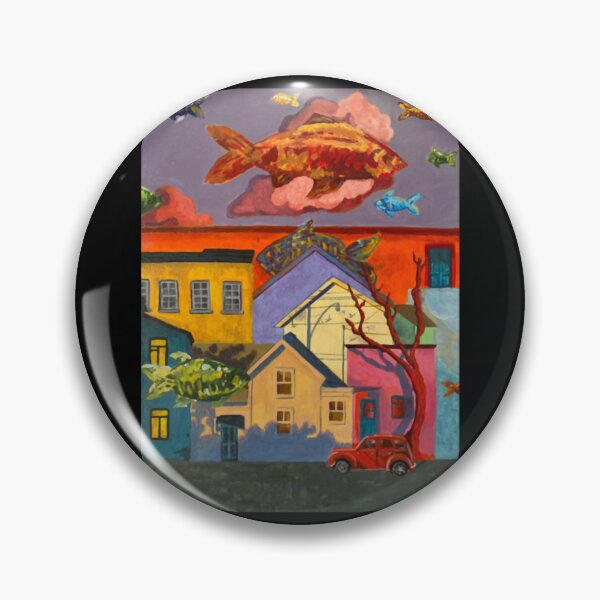 Item preview, Vibrant Fish And Cityscape Artistic European Village Graphic designed and sold by Aynniamyreg.