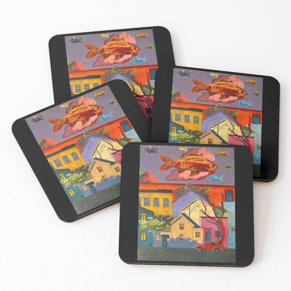 Item preview, Vibrant Fish And Cityscape Artistic European Village Graphic designed and sold by Aynniamyreg.