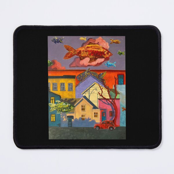 Item preview, Vibrant Fish And Cityscape Artistic European Village Graphic designed and sold by Aynniamyreg.