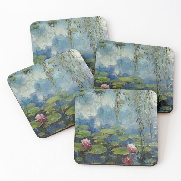 Item preview, Water Lilies by Claude Monet Fan Art Watercolor Painting Vintage Botanical Floral Flowers Nature Digital Illustration designed and sold by Matt_Smith.