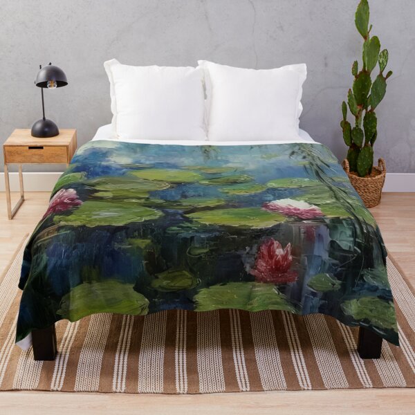 Item preview, Water Lilies by Claude Monet Fan Art Watercolor Painting Vintage Botanical Floral Flowers Nature Digital Illustration designed and sold by Matt_Smith.