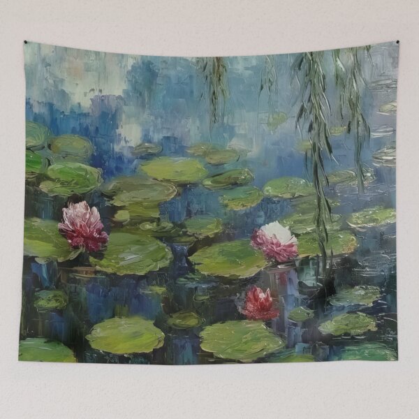 Item preview, Water Lilies by Claude Monet Fan Art Watercolor Painting Vintage Botanical Floral Flowers Nature Digital Illustration designed and sold by Matt_Smith.