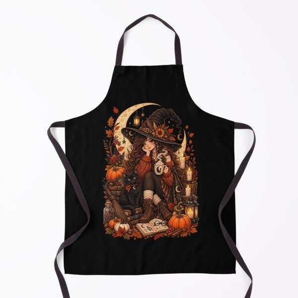 Item preview, Cozy Autumn Witch Black Cat Moon Pumpkin Spice designed and sold by FestivityFinds.