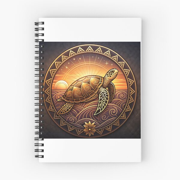 Item preview, Sea Turtle Golden Medallion — Ancestral Wisdom at Twilight designed and sold by Hawaii26.