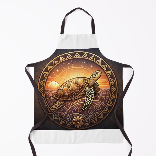 Item preview, Sea Turtle Golden Medallion — Ancestral Wisdom at Twilight designed and sold by Hawaii26.