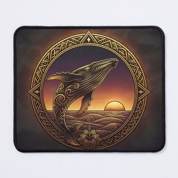 Item preview, Humpback Whale Gold Medallion — Polynesian Tribal Art at Dusk designed and sold by Hawaii26.