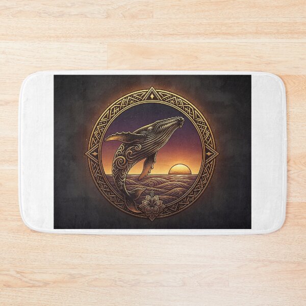 Item preview, Humpback Whale Gold Medallion — Polynesian Tribal Art at Dusk designed and sold by Hawaii26.