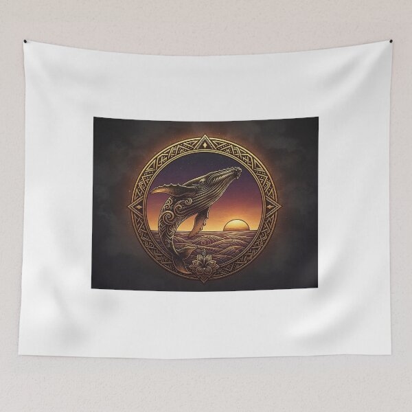 Item preview, Humpback Whale Gold Medallion — Polynesian Tribal Art at Dusk designed and sold by Hawaii26.