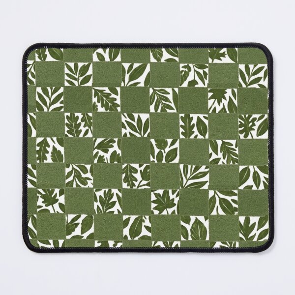 Item preview, Green Botanical Checkerboard Pattern designed and sold by Sakshiartwork.