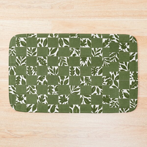 Item preview, Green Botanical Checkerboard Pattern designed and sold by Sakshiartwork.