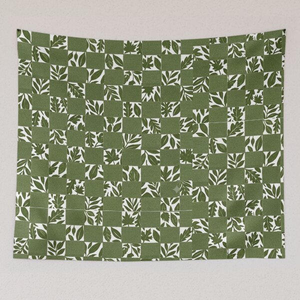 Item preview, Green Botanical Checkerboard Pattern designed and sold by Sakshiartwork.