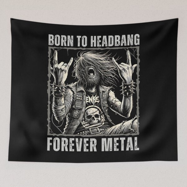 Item preview, born to headbang, forever metal designed and sold by TheadoreJohnson.