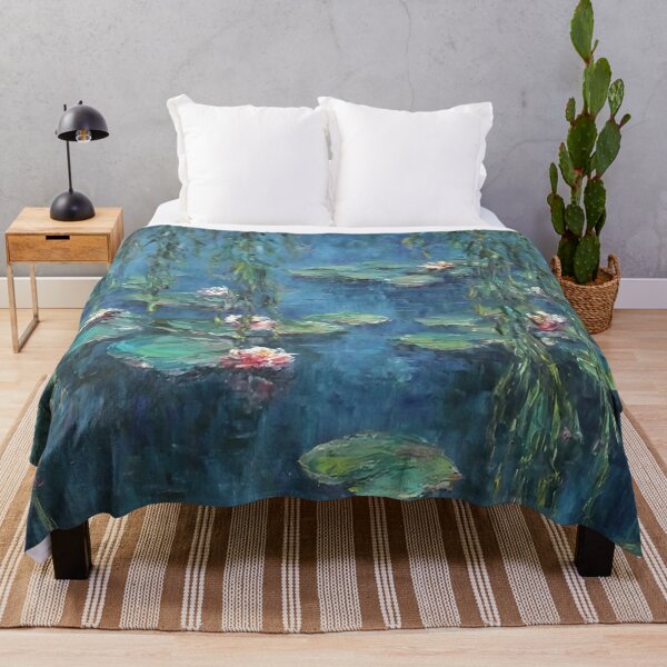 Item preview, Water Lilies by Claude Monet Fan Art Watercolor Painting Vintage Botanical Floral Flowers Nature Digital Illustration designed and sold by Matt_Smith.