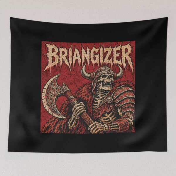 Item preview, briangizer retro red comic horror heavy metal motif designed and sold by TheadoreJohnson.