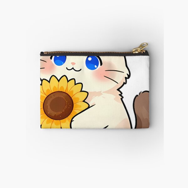 Item preview, Cute Ragdoll Cat Hugging Big Golden Sunflower designed and sold by pumsquare.