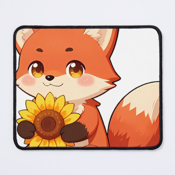 Item preview, Cute Red Fox Hugging Golden Sunflower designed and sold by pumsquare.