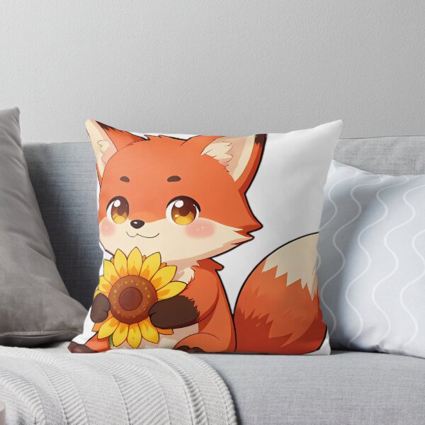 Item preview, Cute Red Fox Hugging Golden Sunflower designed and sold by pumsquare.