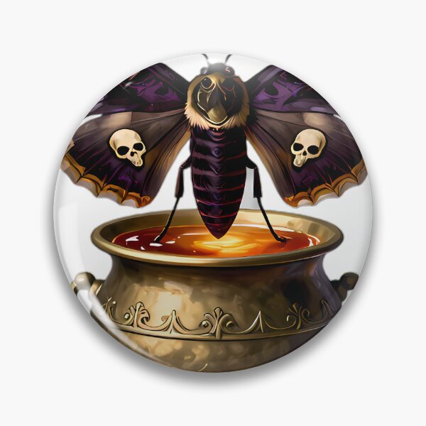 Item preview, Gothic Deaths-Head Hawkmoth Brass Cauldron designed and sold by IllumeInk.