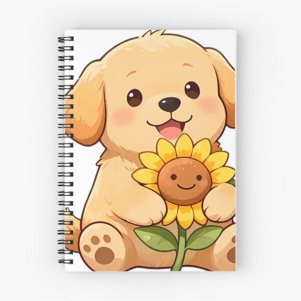 Item preview, Cute Golden Retriever Puppy Hugging Sunflower designed and sold by pumsquare.
