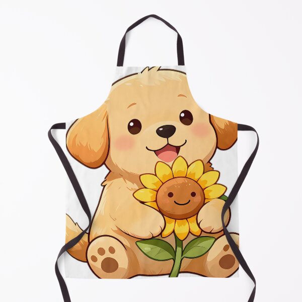 Item preview, Cute Golden Retriever Puppy Hugging Sunflower designed and sold by pumsquare.