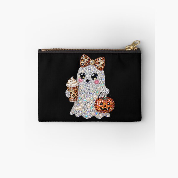 Item preview, Glam Rhinestone Ghost Leopard Bow Halloween Coffee Lover designed and sold by khdmalakarak.