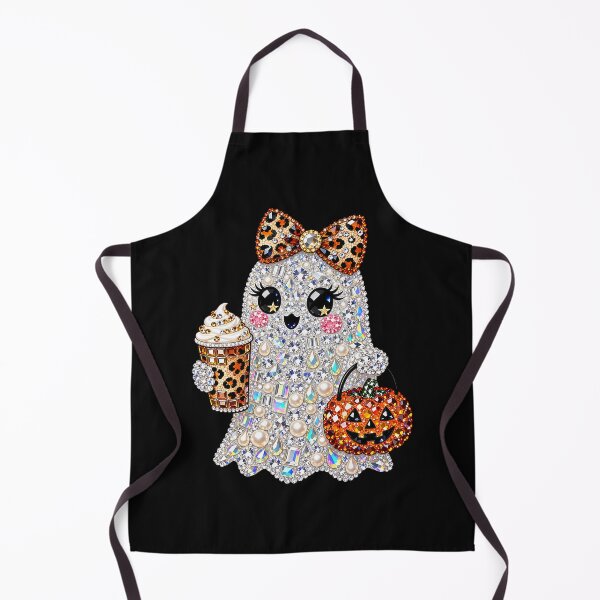 Item preview, Glam Rhinestone Ghost Leopard Bow Halloween Coffee Lover designed and sold by khdmalakarak.