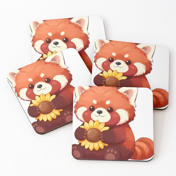 Item preview, Cute Red Panda Hugging Blooming Sunflower designed and sold by pumsquare.