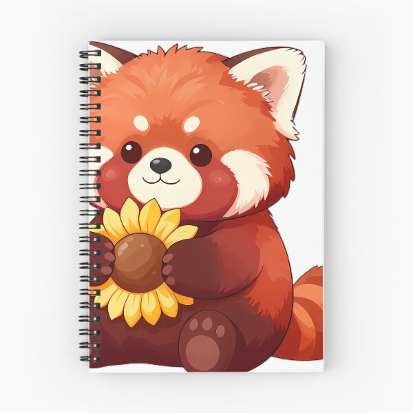 Item preview, Cute Red Panda Hugging Blooming Sunflower designed and sold by pumsquare.