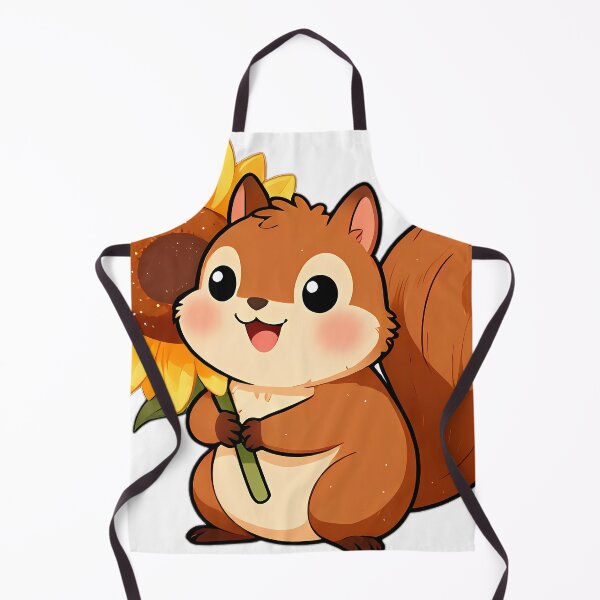 Item preview, Cute Fluffy Squirrel with Sunflower Seed and Flower designed and sold by pumsquare.