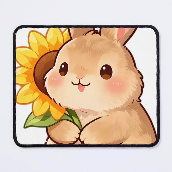 Item preview, Cute Lop-Eared Bunny Hugging Sunflower designed and sold by pumsquare.