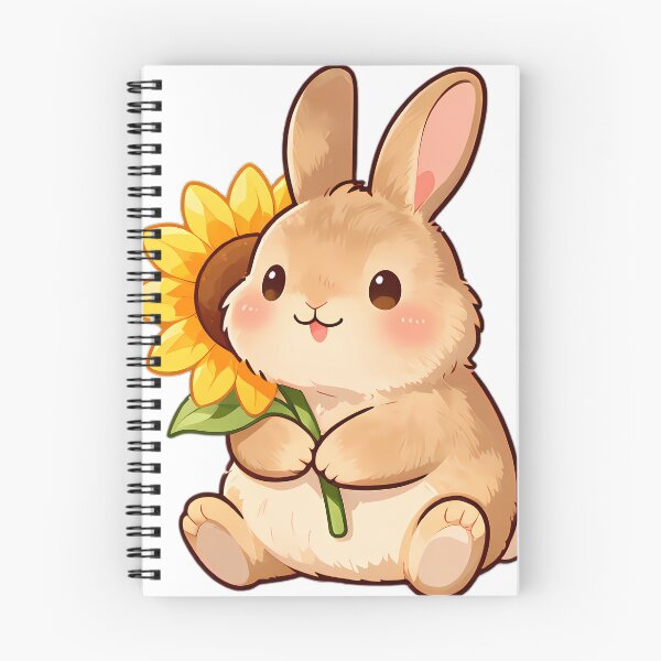 Item preview, Cute Lop-Eared Bunny Hugging Sunflower designed and sold by pumsquare.