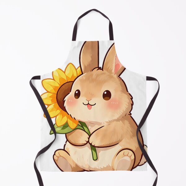 Item preview, Cute Lop-Eared Bunny Hugging Sunflower designed and sold by pumsquare.