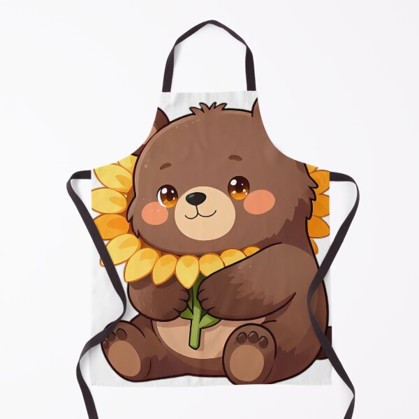 Item preview, Cute Baby Brown Bear Hugging Sunflower designed and sold by pumsquare.