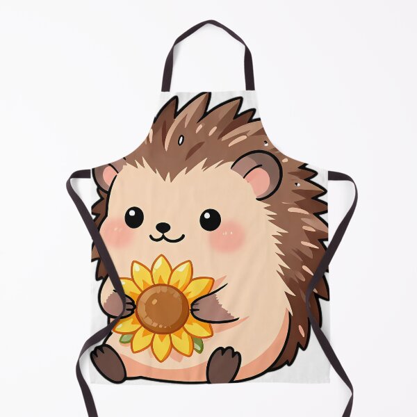 Artikelvorschau, Ein süßer Igel umarmt eine kleine Sonnenblume entworfen und verkauft von pumsquare.