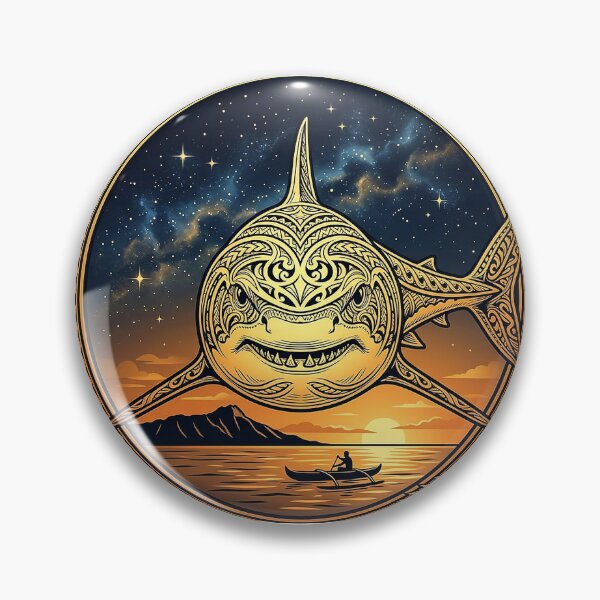 Item preview, Mystic Polynesian Shark — Golden Tatau Art, Ocean Sunset Design designed and sold by Hawaii26.